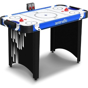 SereneLife 48" Air Hockey Game Table - Blue and Black - 1 of 4