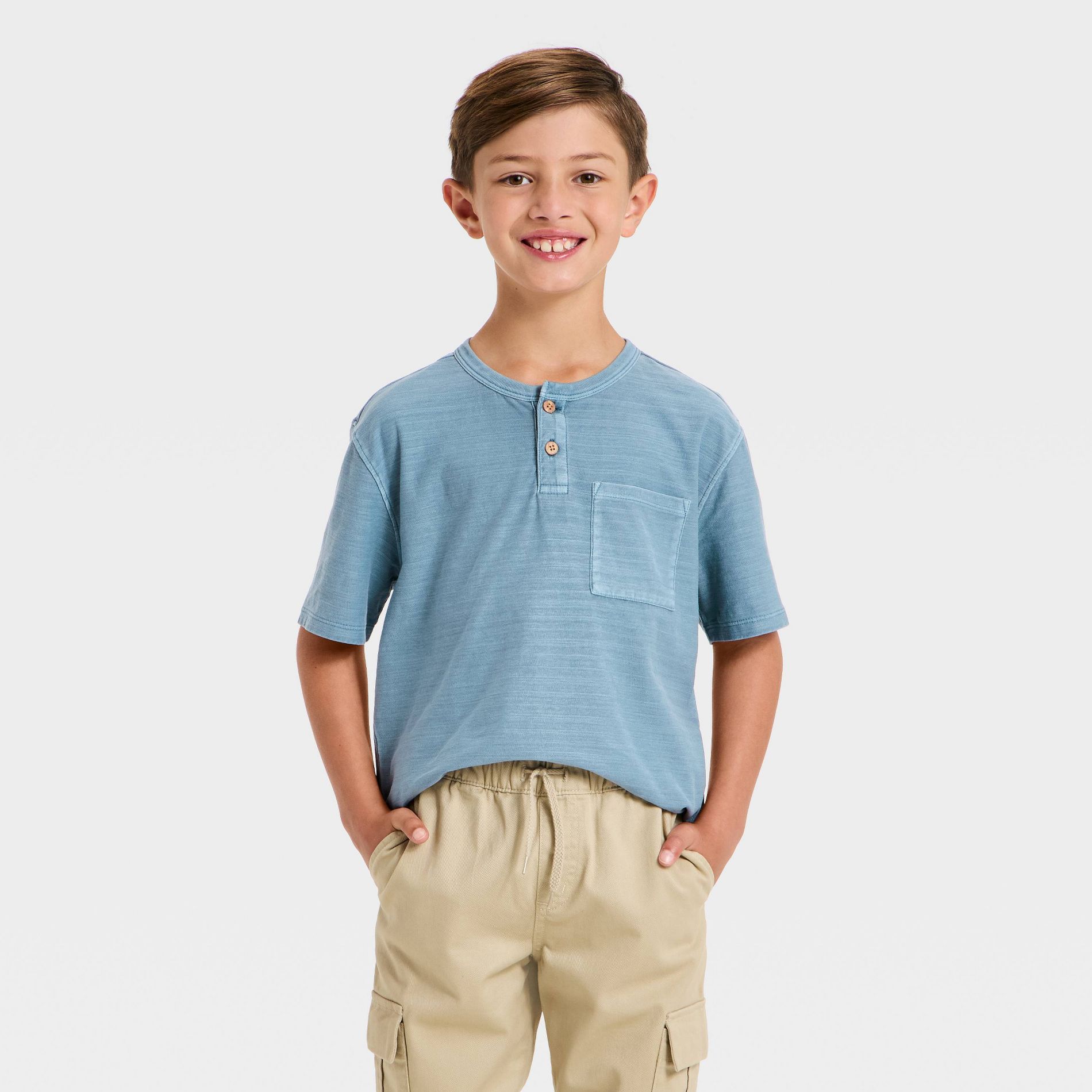 Boys' Short Sleeve Relaxed Fit Henley T-Shirt - Cat & Jack™