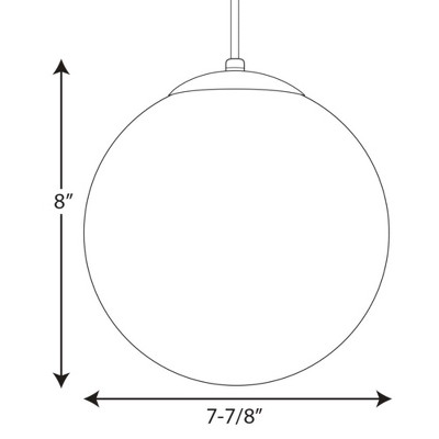 White Glass Globe Pendant Light with Adjustable Cord