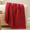 Chenille Knit Throw Blanket ，Soft Checkered Texture for Sofa, Bed, and Living Room-Amelie Home - 3 of 4