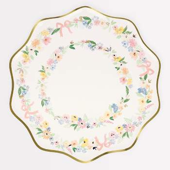 Meri Meri Elegant Floral Dinner Plates (Pack of 8)