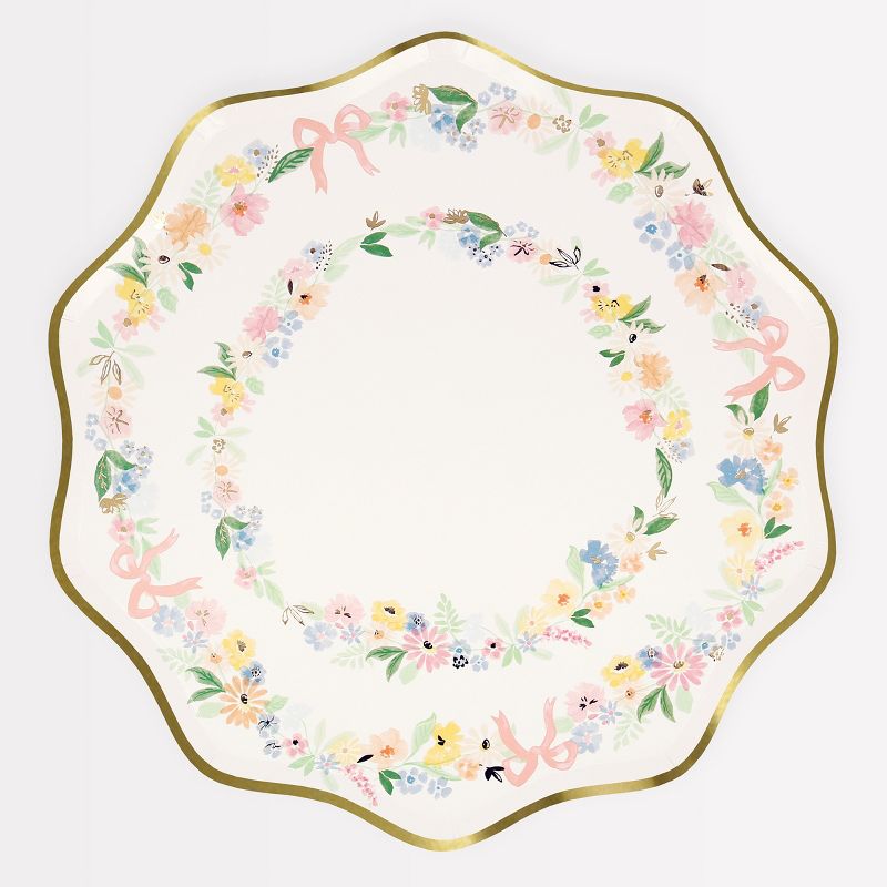 Meri Meri Elegant Floral Dinner Plates (Pack of 8), 1 of 4