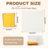 Unique Bargains Greaseproof Double Open Kraft Paper Sandwich Pretzel Food Storage Bags White 200 Pcs - 2 of 4