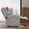 Rocking Recliner Chair,360¡ã Swivel Rocker Chair for Living Room,Upholstered Fabric Glider Nursery Chair with Side Pockets for Small Spaces - 2 of 4