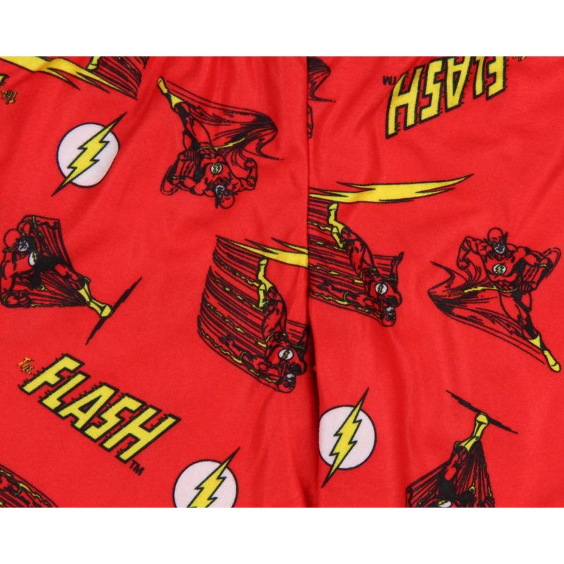 DC Comics Toddler Boys' Classic The Flash Logo Raglan Sleep Pajama Set Red, 4 of 5