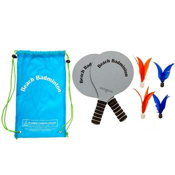 Beach Badminton Game with 2 Paddles &  4 Birdies (2 LED and 2 Standard)