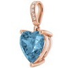 Pompeii3 9mm Blue Topaz Women's Heart Pendant in 14k Gold Necklace 6mm Tall - 2 of 4