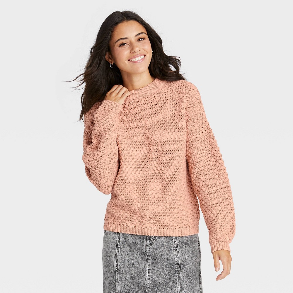 size xl Women's Crewneck Pullover Sweater - Universal Thread Blush Pink 
