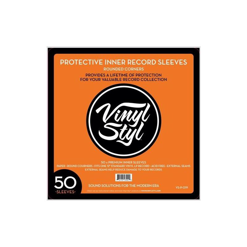 Vinyl Styl® 12 Inch Inner Record Sleeves - Round Corner - 50 Count (White), 1 of 2