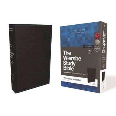 Nkjv, Wiersbe Study Bible, Leathersoft, Black, Comfort Print - by  Thomas Nelson (Leather Bound)