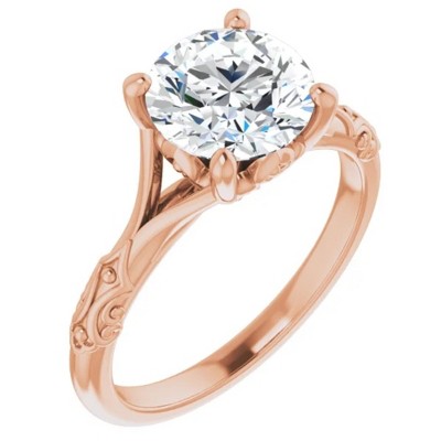 Pompeii3 3Ct Moissanite Vintage Engagement Solitaire Ring 14k White Yellow or Rose Gold