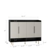 Shoe Cabinet with 4 Doors, Wooden Sideboard Cabinet With Adjustable Shelves, 5 Tier Shoe Storage Cabinet, Shoe Rack Organizer for Living Room Bedroom - 3 of 4