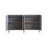 Lyngins Sideboard Buffet Cabinets with 4 Doors,Metal Legs,Handles,Lacquered Wooden Coffee Bar Cabinets,Credenzas for Kitchen,Entryway - 4 of 4