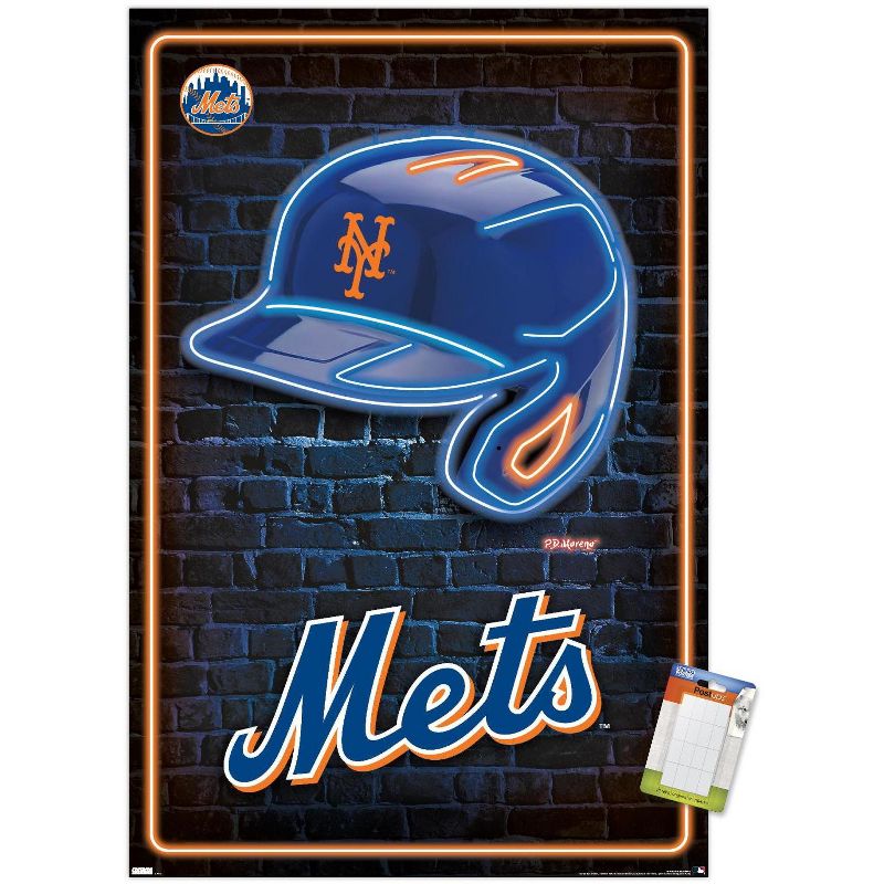 Trends International MLB New York Mets - Neon Helmet 23 Unframed Wall Poster Prints, 1 of 7