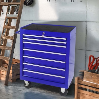 NicBex 7-Drawer Rolling Tool Chest Cabinet Mobile Tool Cart with Wheels and Storage for Garage and Warehouse