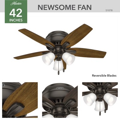 42" Premier Bronze Low Profile Ceiling Fan with LED Light Kit