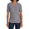 Mafoose Women's Short Sleeve Stretch Heather Moisture Wicking Open Neck Polo Top - 4 of 4