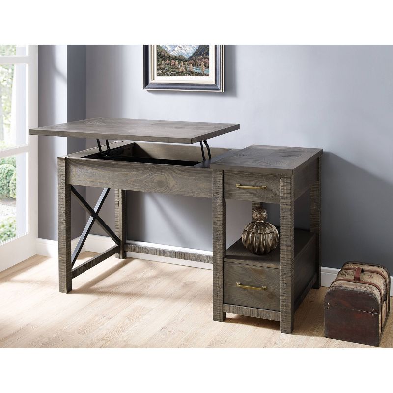 Dexter Lift Writing Desk Distressed Gray - Steve Silver Co., 5 of 7