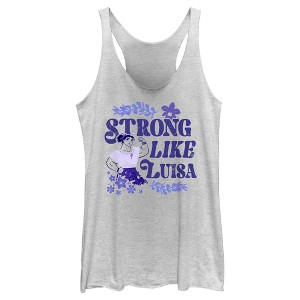 Women's Encanto Strong Like Luisa Ornate Flower Racerback Tank Top - 1 of 4