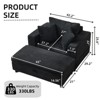 Chaise Lounge with Removable Ottoman, Corduroy Upholstered Armchair Accent Chair Sleeper Sofa Chair - ModernLuxe - 4 of 4