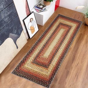 Indoor Modern Imitation Weaving Textured Area Rugs for Bedroom Living Room Abstract Easy Care Washable Soft Low Pile Non Slip Carpet - 1 of 4