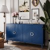 TIRAMISUBEST Stylish and Functional 4-Door Storage Cabinet with Pine legs and MDF, for Living Room Bedroom,and Kitchen,Navy Blue - 3 of 4