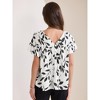 INSPIRE CHIC Women's Peplum Summer Floral Short Sleeve V Neck Ruffle Blouse - 4 of 4