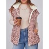 Imily Bela Womens Floral Quilted Puffer Coat Winter Warm Oversized Vest Cap Sleeve - 3 of 4