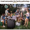 16 in. Bronze Portable Propane Outdoor Fire Pit Table, Tank Cover Table, Storage Cabinet for Garden, Patio - 2 of 4