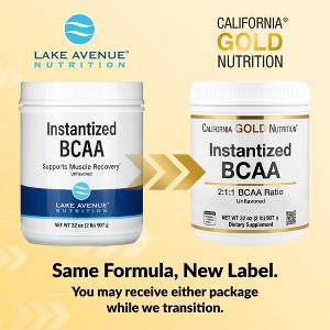 California Gold Nutrition Instantized BCAA Powder with L-Leucine, L-Isoleucine, and L-Valine, Unflavored, 2 lb (907 g) - 1 of 4