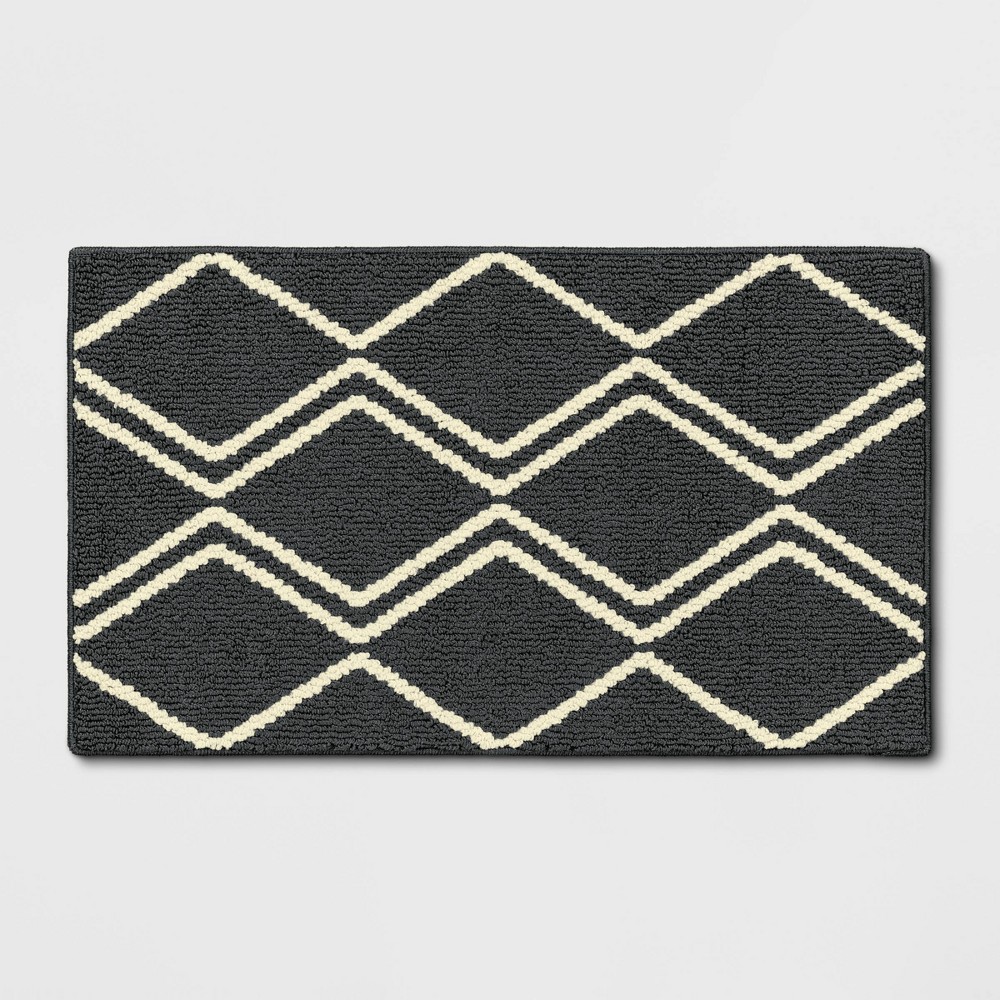 1'8inx2'10in Kessler Washable Diamond Rug Gray - Project 62™
