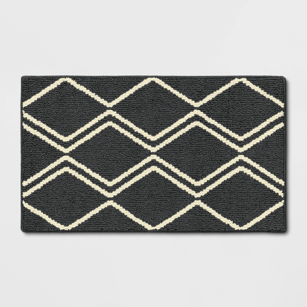  Kessler Washable Diamond Rug Gray