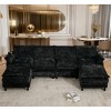 121" U Shaped Couch, Chenille Convertible Sectional Sofa, Modular Cloud Couch,  with Two Movable Ottoman for Living Room, Apartment - 2 of 4