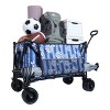 YONWAY Heavy-Duty All-Terrain Folding Utility Wagon Cart with Large Beach Wheels, Adjustable Handle,480lbs Capacity,for Camping, Beach,Blue - 2 of 4