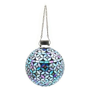 Very Cool Stuff Mosaic Glass Gazing Globe with Hanging Chain, Blue & Purple Geometric Tile, 10in - 1 of 3