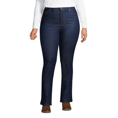 Lands' End Women's Plus Size Recover High Rise Bootcut Blue Jeans - 26 ...