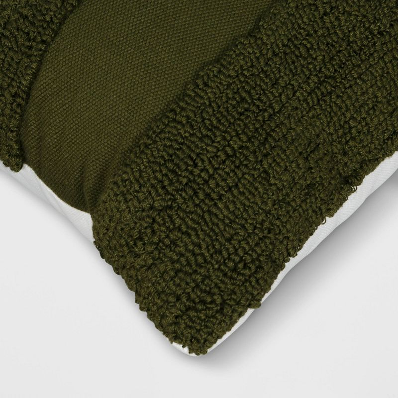 20&#34;x20&#34; Hook Tufted Square Outdoor Throw Pillow Dark Green - Threshold&#8482;, 5 of 6