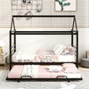 Twin Size House Shape Platform Bed With Trundle, Metal Twin Platform Bed Frame For Teens Bedroom, Easy Assembly - 2 of 4
