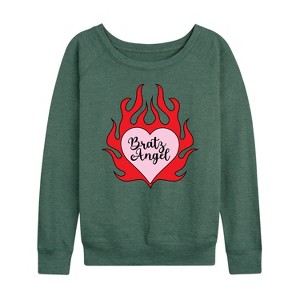 Women's - Bratz - Bratz Angel Lightweight French Terry Wide Neck Long Sleeve Shirt - 1 of 4