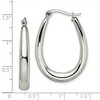 Black Bow Jewelry Tapered Teardrop Hoop Earrings in Stainless Steel - 32mm (1 1/4 Inch) - 4 of 4