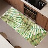 Washable Hallway Runner Rug Modern Tropical Plant Non-Slip Stain-Resistant Low Pile Indoor Home Decor Faux Wool - 3 of 4