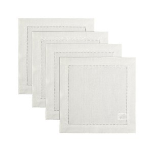 Solino Home Linen Classic Hemstitch Square Placemats - 1 of 4