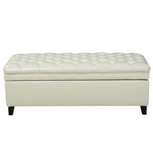 TiramisuBest Storage Ottoman Bench - Purple Fabric Entryway Bench, 50.0"L x 20.5"W x 18.25"H - 1 of 4
