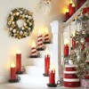 24" Christmas Wreath with Lights for Front Door, Pre-Lit Christmas Wreath, Lighted Xmas Door Wreath with Ball Ornaments for Christmas Decor - 2 of 4