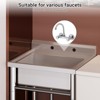 Freestanding Stainless Steel Utility Sink 24x20x41", Single Bowl, Hot & Cold Faucet, Adjustable Legs, Rapid Drainage, Built-in Knife Storage - 4 of 4