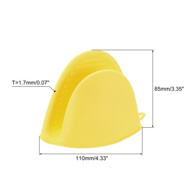 Unique Bargains TPE Heat Resistant Anti-skid Kitchen Utensil Sets Mini Oven Mitts Yellow 3 Pcs — фото 2
