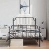 vidaXL Twin Metal Bed Frame with Headboard & Footboard, Sturdy Steel, Black, No Mattress - 3 of 4