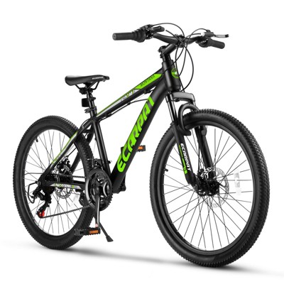 Infurnic Bicycles Mountain Bike Bicycle for Adults, Aluminium Frame Bike 21-Speed with Disc Brake, Black, 66*24.4*36