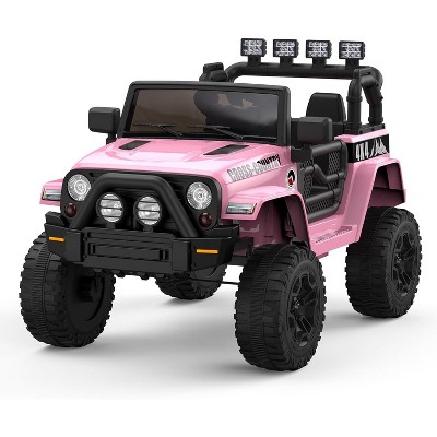 2-Seater 12V Ride-On Truck for Kids, Electric Battery Powered Car with Parental Remote Control, Safety Belt, All-Terrain Jeeps for Boys Girls