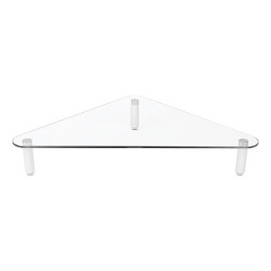Kantek Glass Corner Monitor Riser, 19.7" x 11" x  3.25", Clear, Supports 40 lbs - 1 of 4